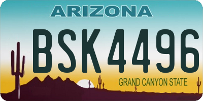 AZ license plate BSK4496