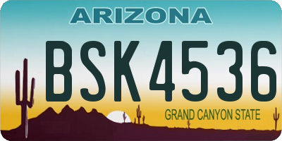 AZ license plate BSK4536