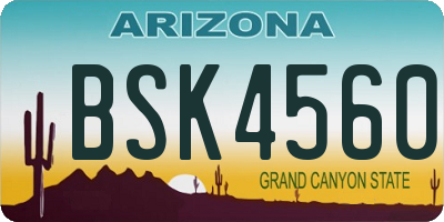 AZ license plate BSK4560