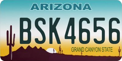 AZ license plate BSK4656