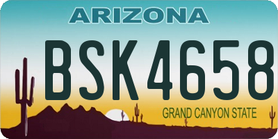 AZ license plate BSK4658