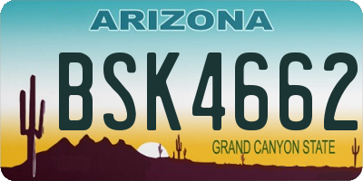 AZ license plate BSK4662