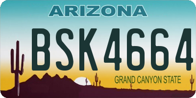 AZ license plate BSK4664