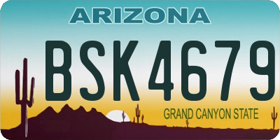 AZ license plate BSK4679