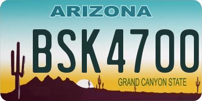 AZ license plate BSK4700