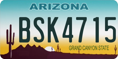 AZ license plate BSK4715