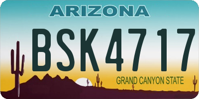 AZ license plate BSK4717