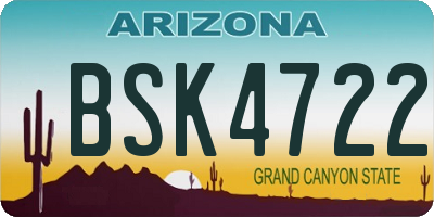 AZ license plate BSK4722