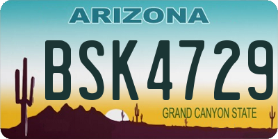AZ license plate BSK4729