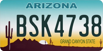 AZ license plate BSK4738