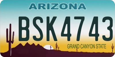 AZ license plate BSK4743