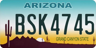 AZ license plate BSK4745