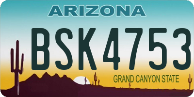 AZ license plate BSK4753