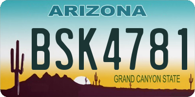 AZ license plate BSK4781