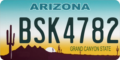 AZ license plate BSK4782
