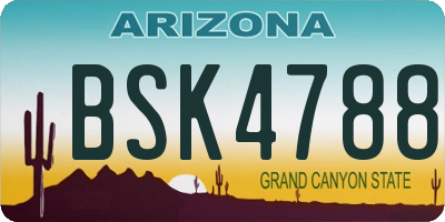 AZ license plate BSK4788