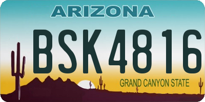 AZ license plate BSK4816