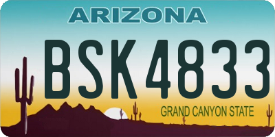 AZ license plate BSK4833