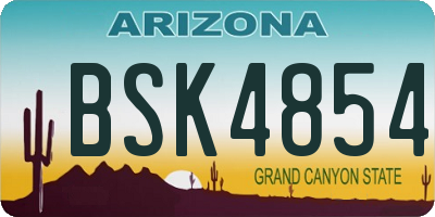 AZ license plate BSK4854