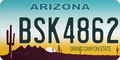 AZ license plate BSK4862