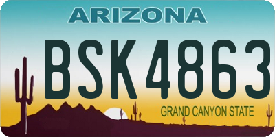 AZ license plate BSK4863