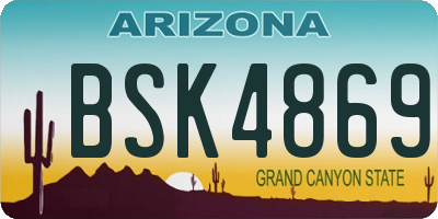 AZ license plate BSK4869