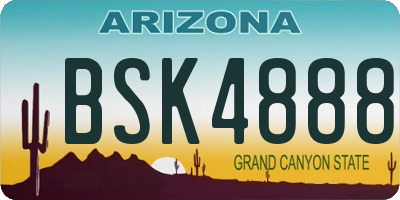 AZ license plate BSK4888