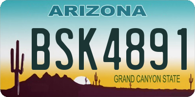 AZ license plate BSK4891