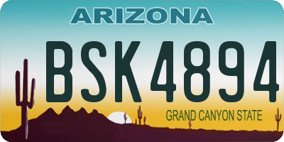 AZ license plate BSK4894