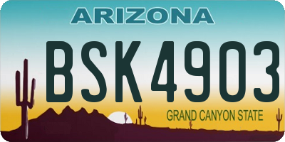 AZ license plate BSK4903