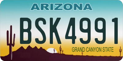 AZ license plate BSK4991