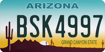 AZ license plate BSK4997