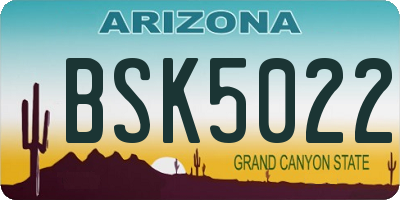 AZ license plate BSK5022