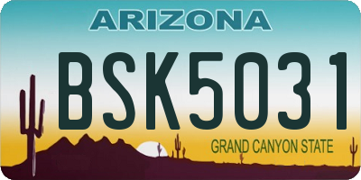 AZ license plate BSK5031