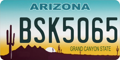AZ license plate BSK5065