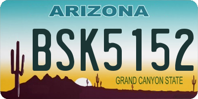 AZ license plate BSK5152