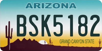 AZ license plate BSK5182