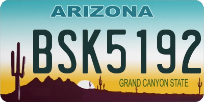 AZ license plate BSK5192