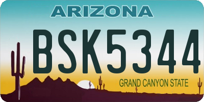 AZ license plate BSK5344