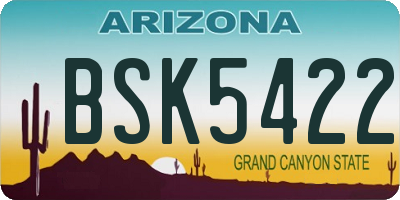 AZ license plate BSK5422