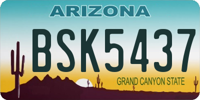 AZ license plate BSK5437