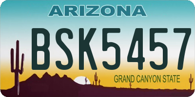 AZ license plate BSK5457