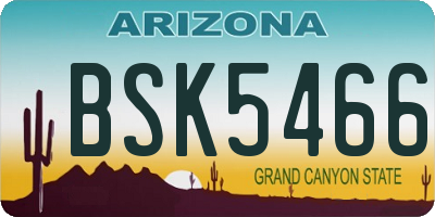 AZ license plate BSK5466