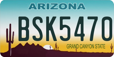 AZ license plate BSK5470