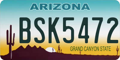 AZ license plate BSK5472