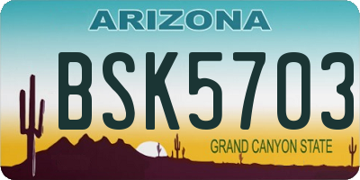 AZ license plate BSK5703
