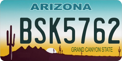 AZ license plate BSK5762