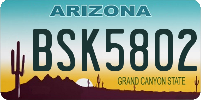 AZ license plate BSK5802