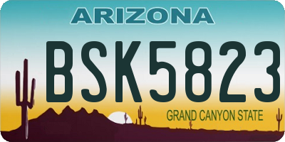 AZ license plate BSK5823