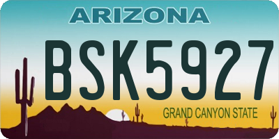 AZ license plate BSK5927